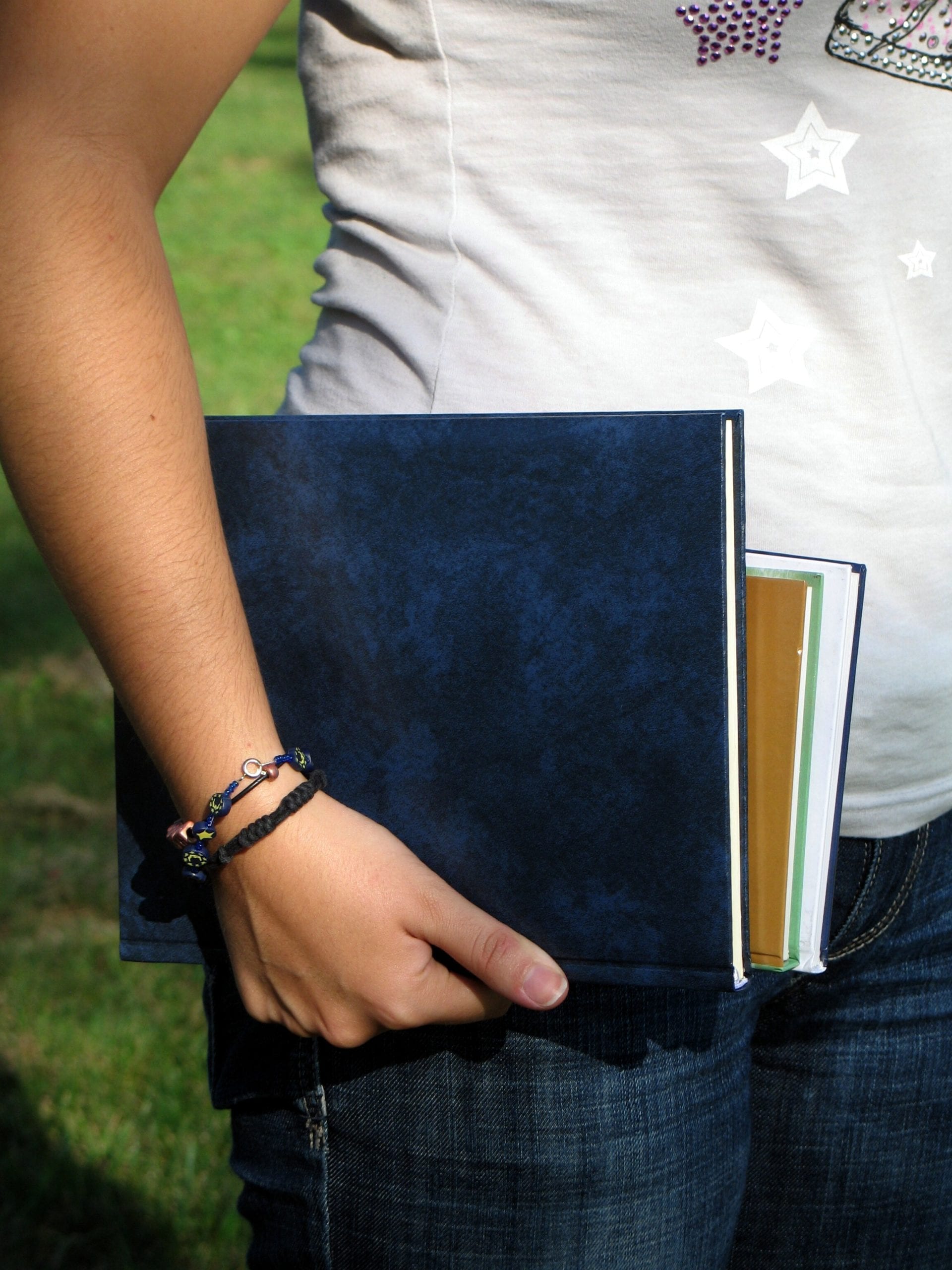 student with books