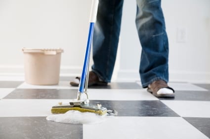 mopping the floor